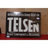 A vintage Telsen double sided enamel sign from the 1930's