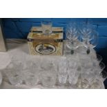 A job lot of vintage glassware including Edinburgh crystal, postage unavailable