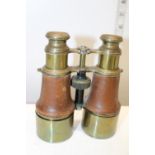 A pair of WW1 trench binoculars with crows foot