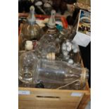 A job lot of assorted glass bottles and other, shipping unavailable