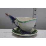 A stylish Franz porcelain cup and saucer