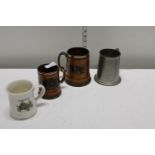 A selection of vintage tankards