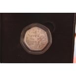 A extremely rare limited edition Westminster silver proof 50p coin Isle of Man celebrating the