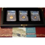 A Hattons of London 2020 Mayflower 400th anniversary limited edition three coin set (no. 37/149).