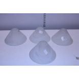 Four vintage glass ceiling shades