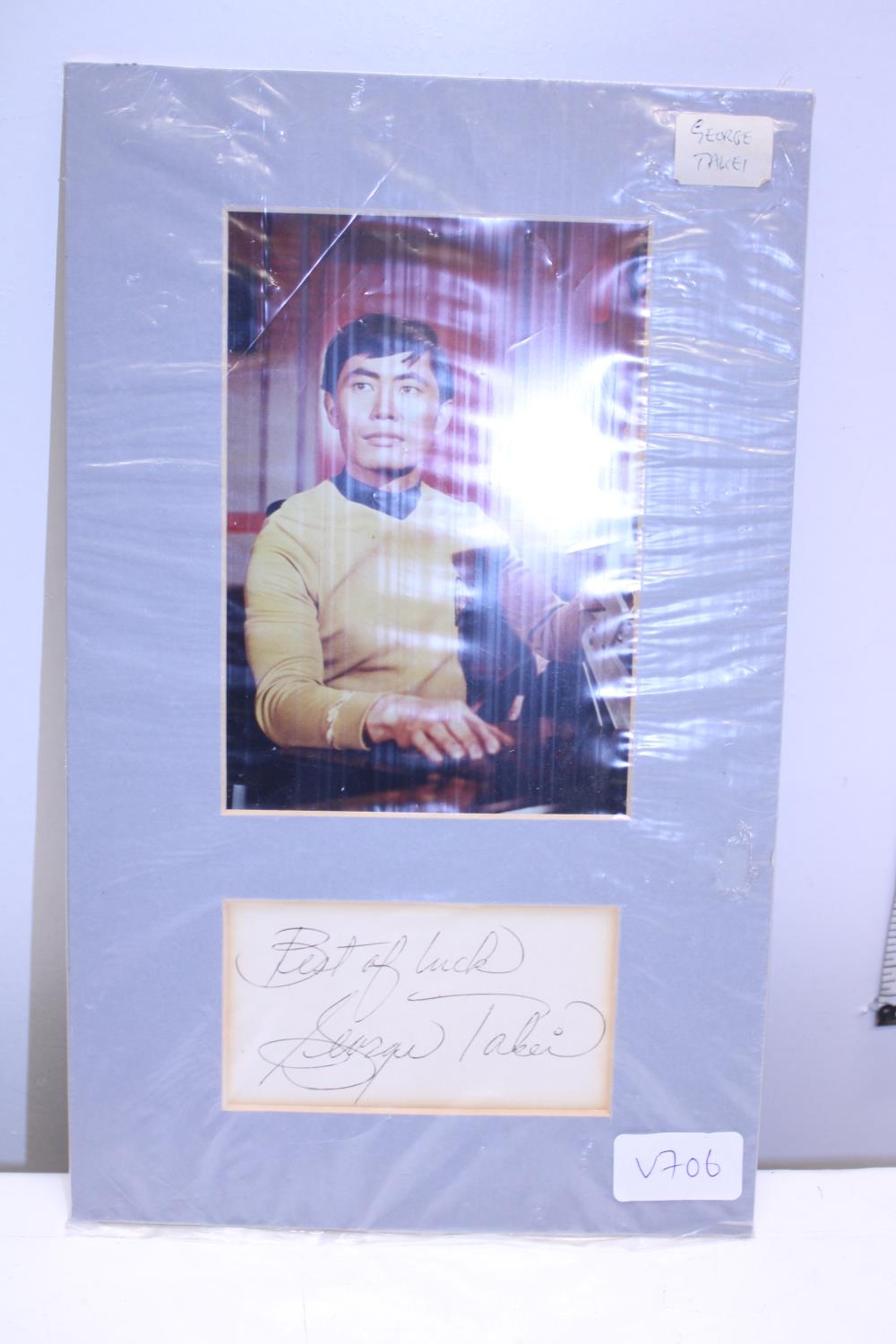 A autographed photo of Star Treks George Takei