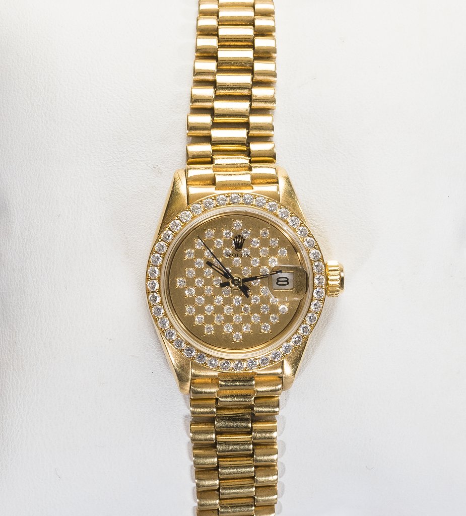 Goldene Rolex-Damenarmbanduhr,