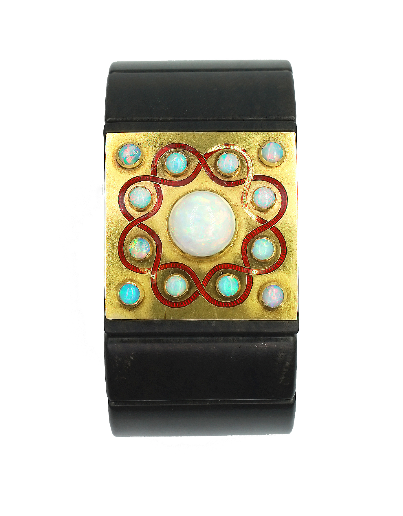 Opal-/Ebenholz-Armband.