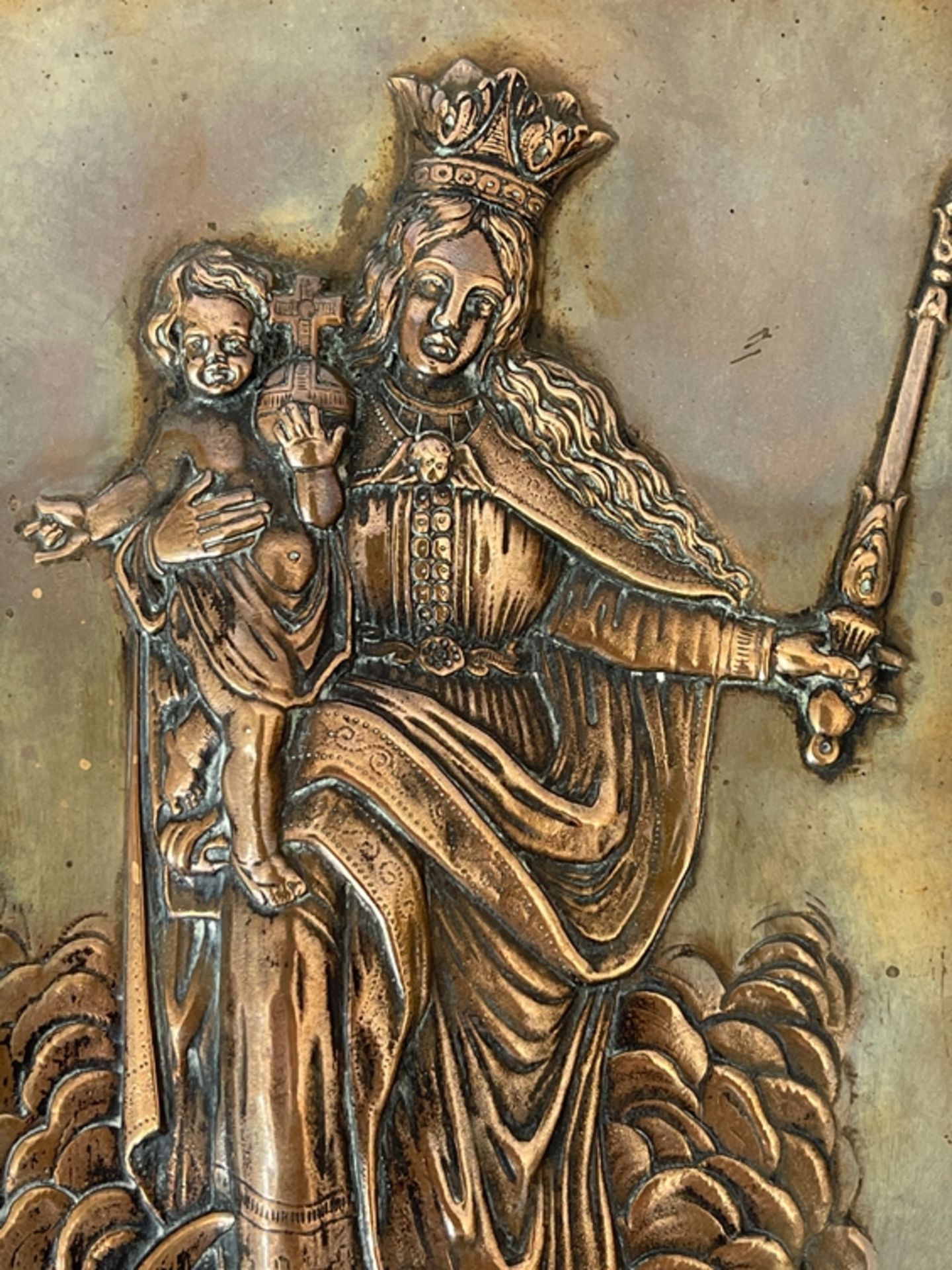 Kupferplatte "Madonna mit Kind" - Image 2 of 3