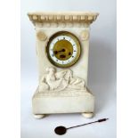 Biedermeier/Empire Alabaster Uhr 