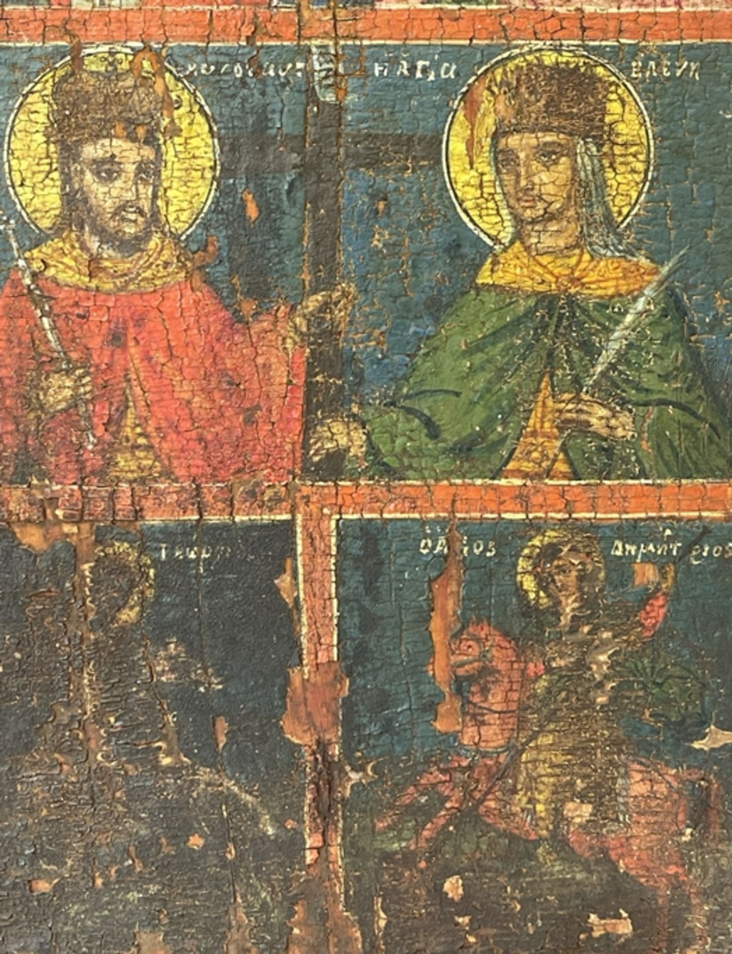 Alte Ikone mit 6 Heiligen  - Bild 4 aus 4