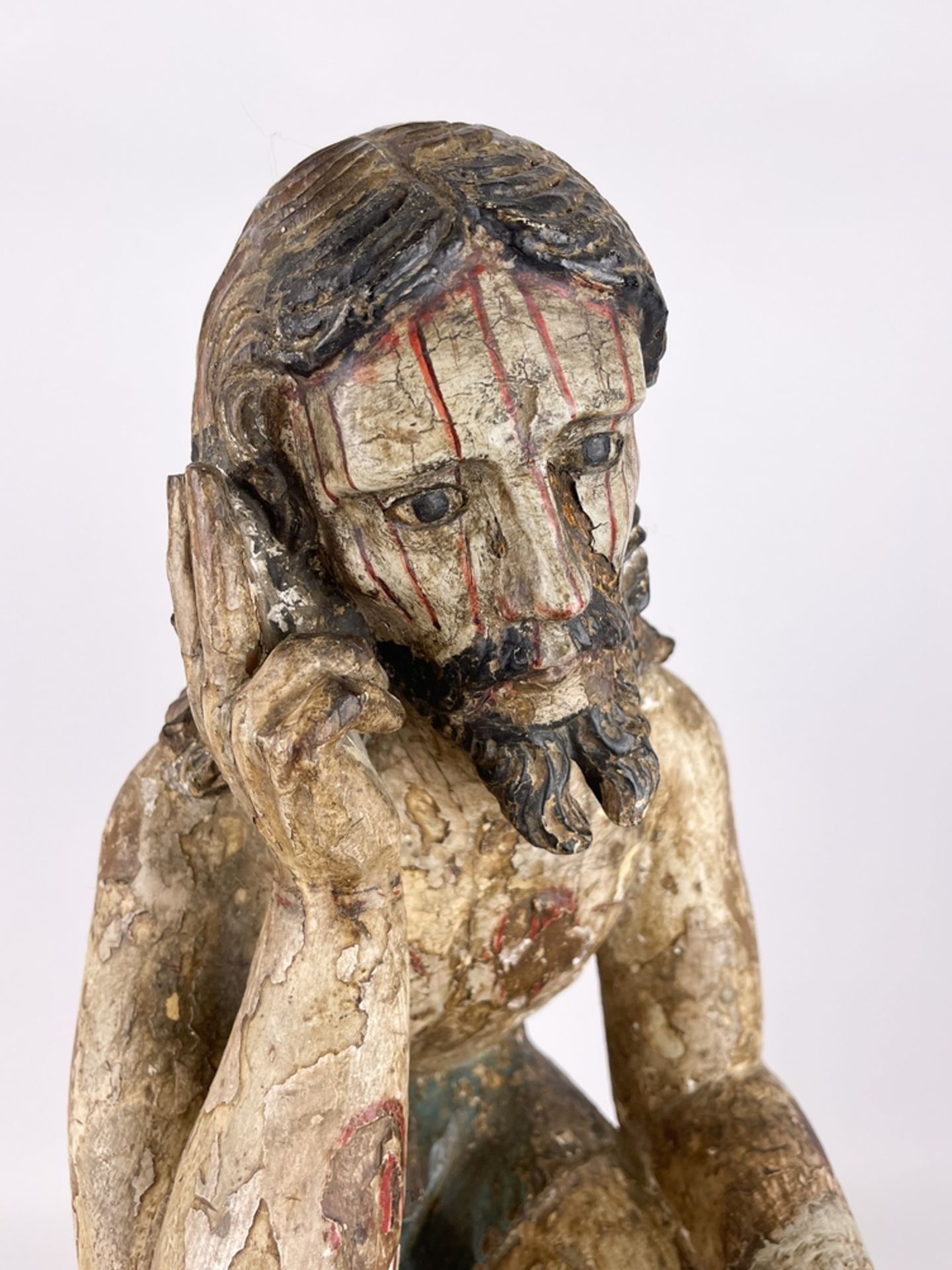 Gotische Skulptur "Rastender Jesus" - Bild 11 aus 25