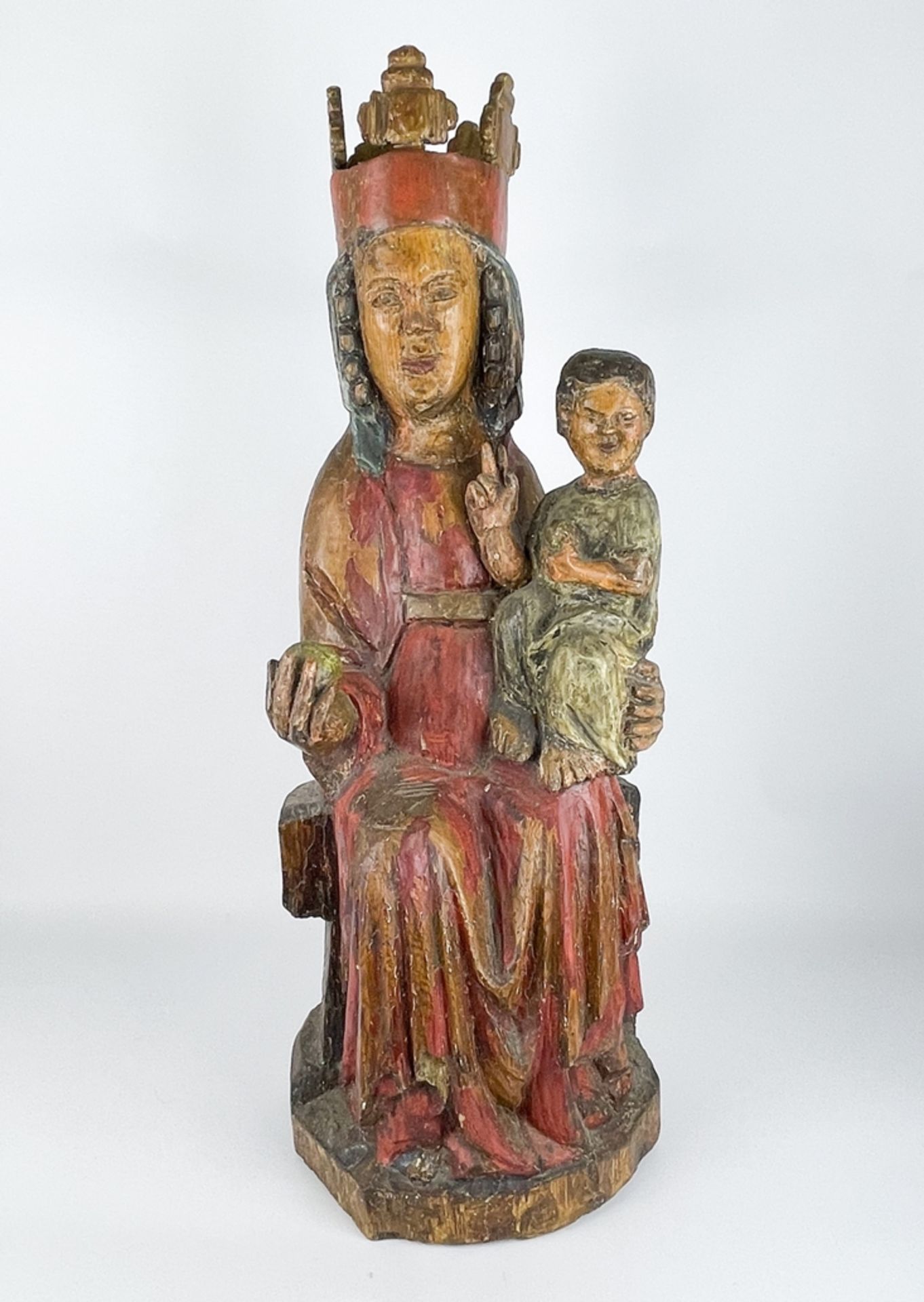 Romanische Skulptur "Madonna mit Kind" - Bild 6 aus 15