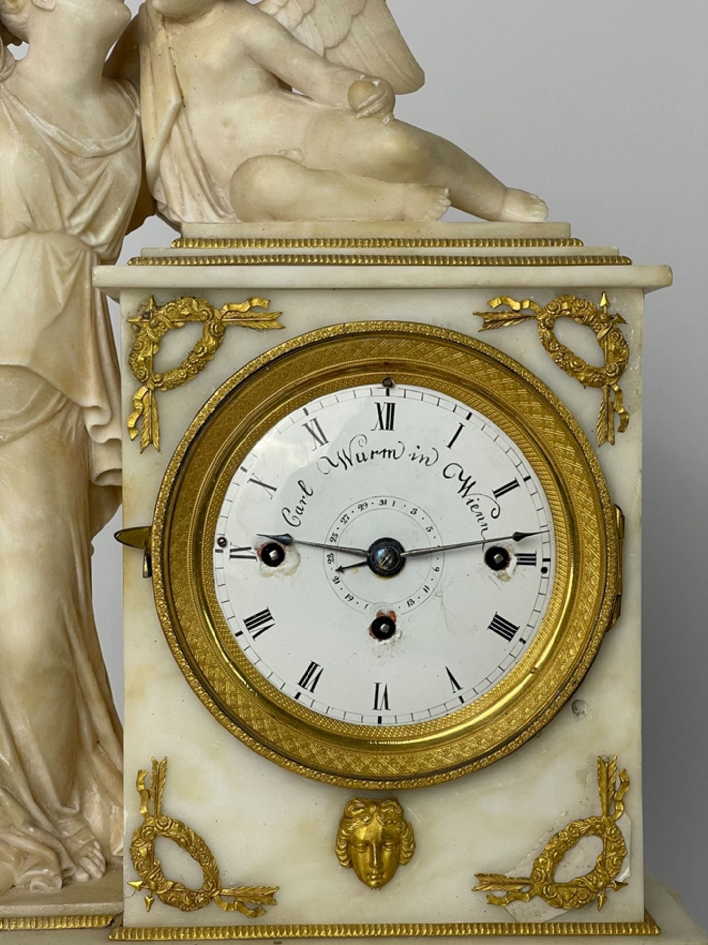Traumhafte Wiener Empire Alabaster Uhr - Image 2 of 9