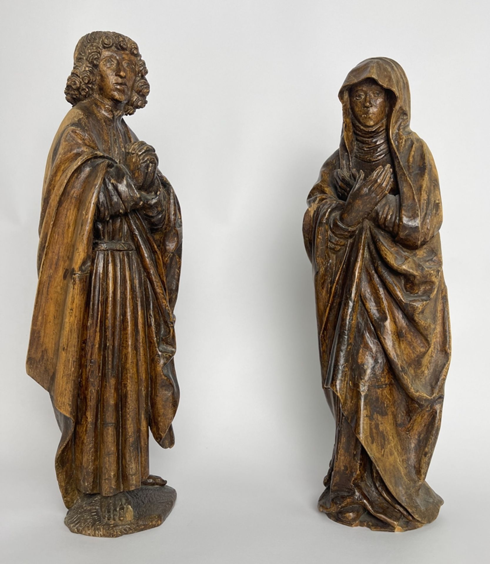 Paar original gotische Figuren Anna und Johannes