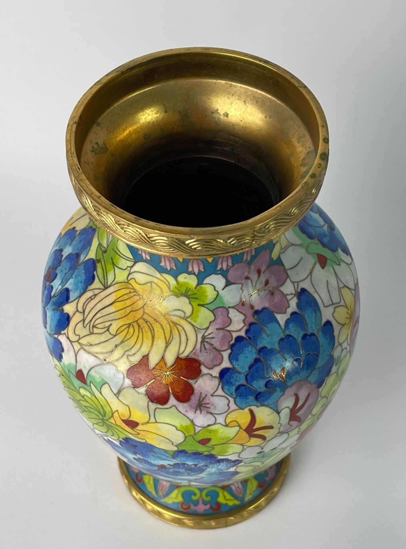 Traumhaft bunte Cloisonne Vase - Bild 4 aus 8