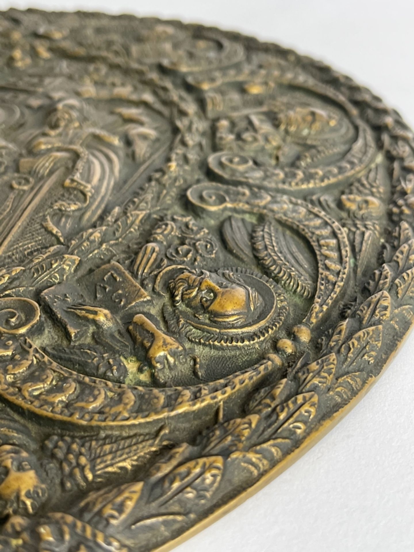 Große Barocke Bronze Platte / Schild / Plakette - Image 9 of 12