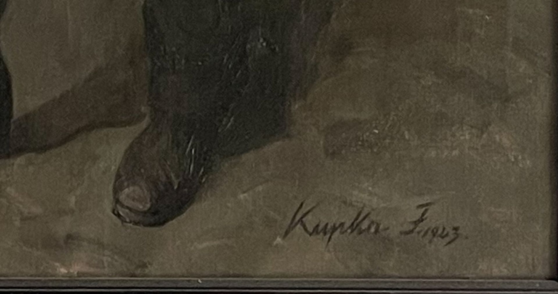Jugendstil Gemälde "Rauchender Mann" sign. Kupka  - Bild 3 aus 3