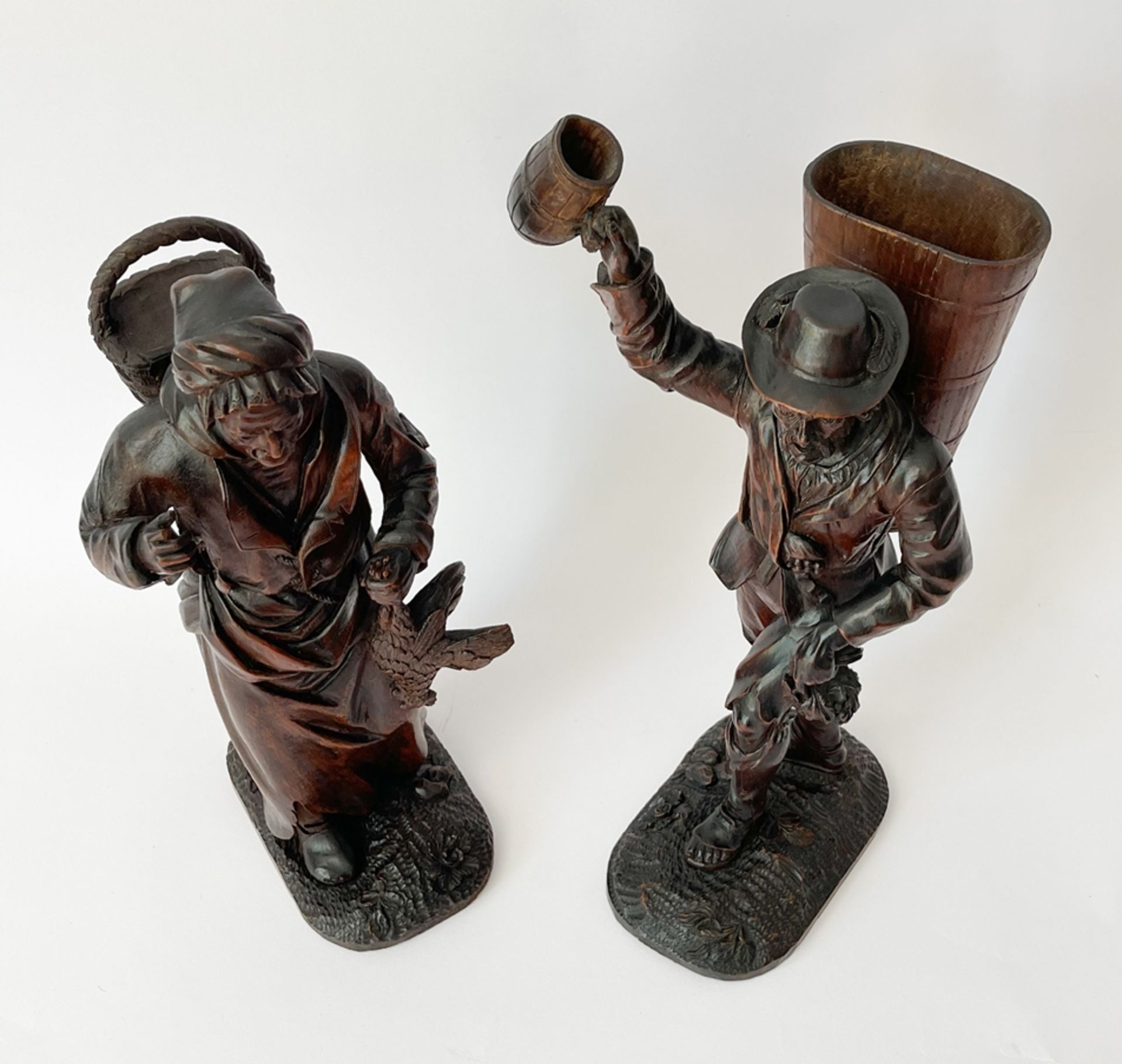 Paar fein geschnitzte Büttenfiguren/Bauernpaar - Image 9 of 19