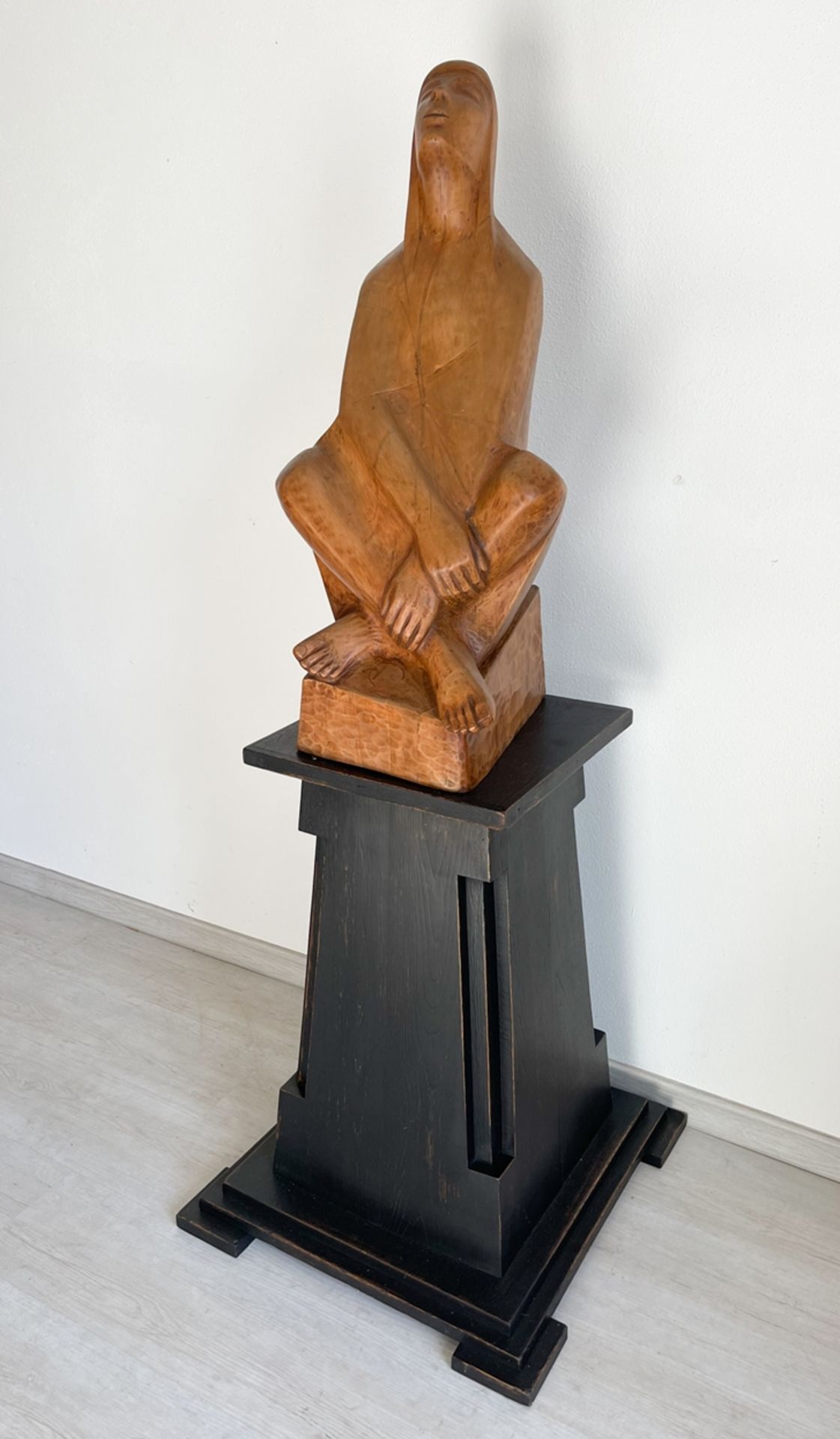 Art Deco Jugendstil Skulptur auf Sokel "Meditierende Frau" - Image 2 of 22