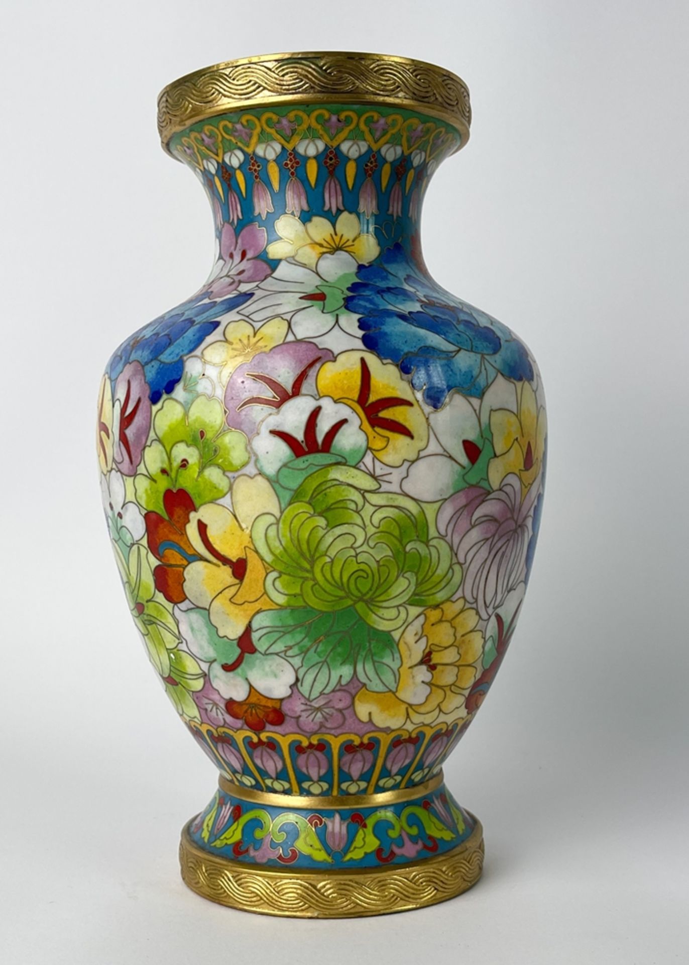 Traumhaft bunte Cloisonne Vase - Bild 7 aus 8