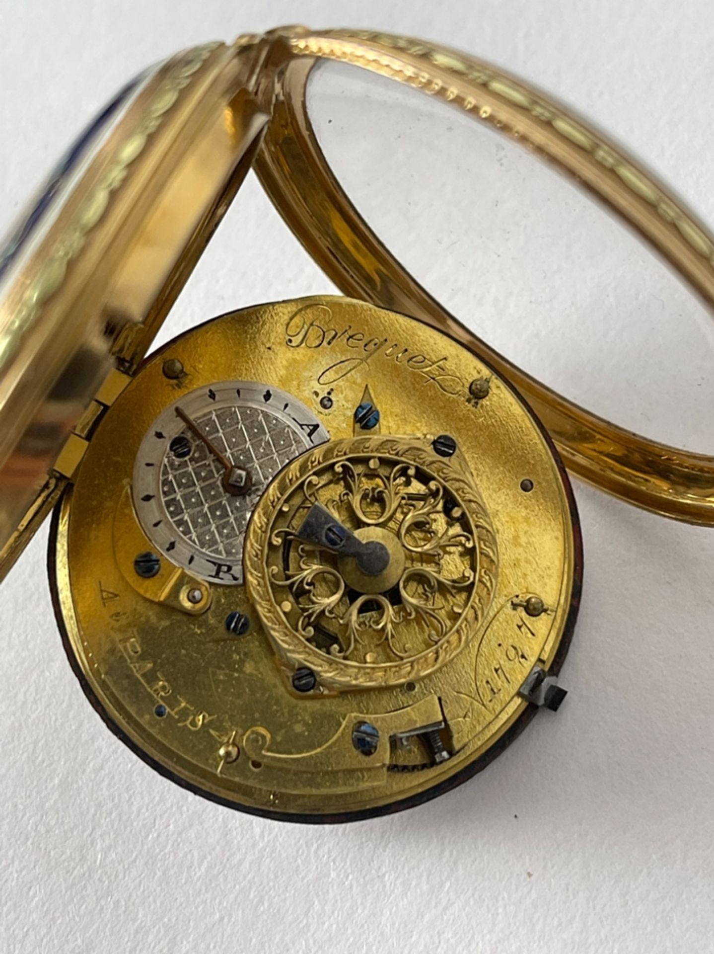 Meisterstück Goldene Taschenuhr mit Email Breguet - Image 3 of 7