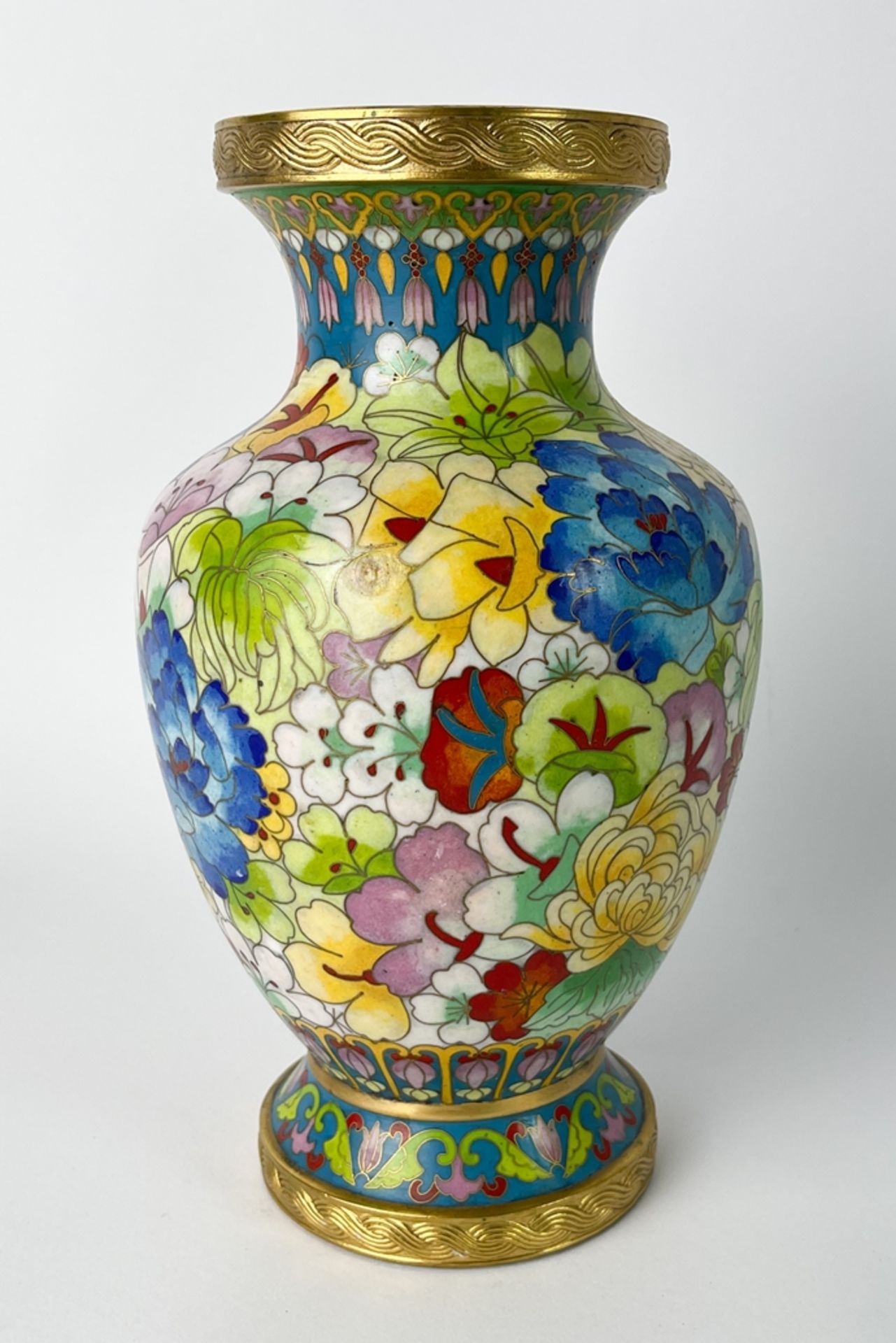 Traumhaft bunte Cloisonne Vase - Bild 2 aus 8