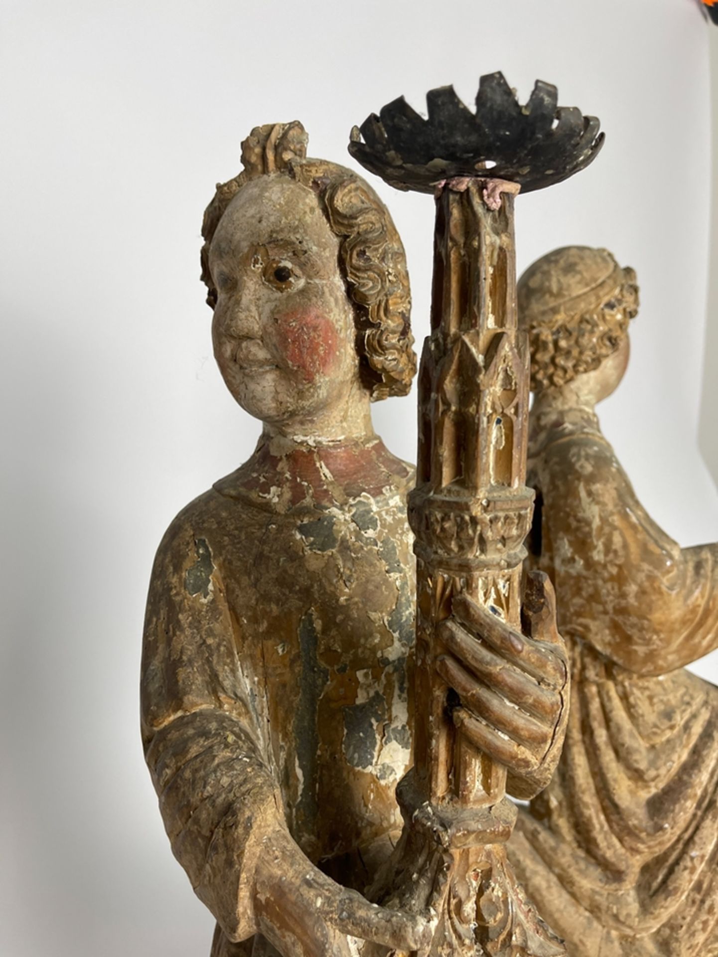 Rarität Paar Gotische Italienische Leuchter Engel - Image 9 of 15