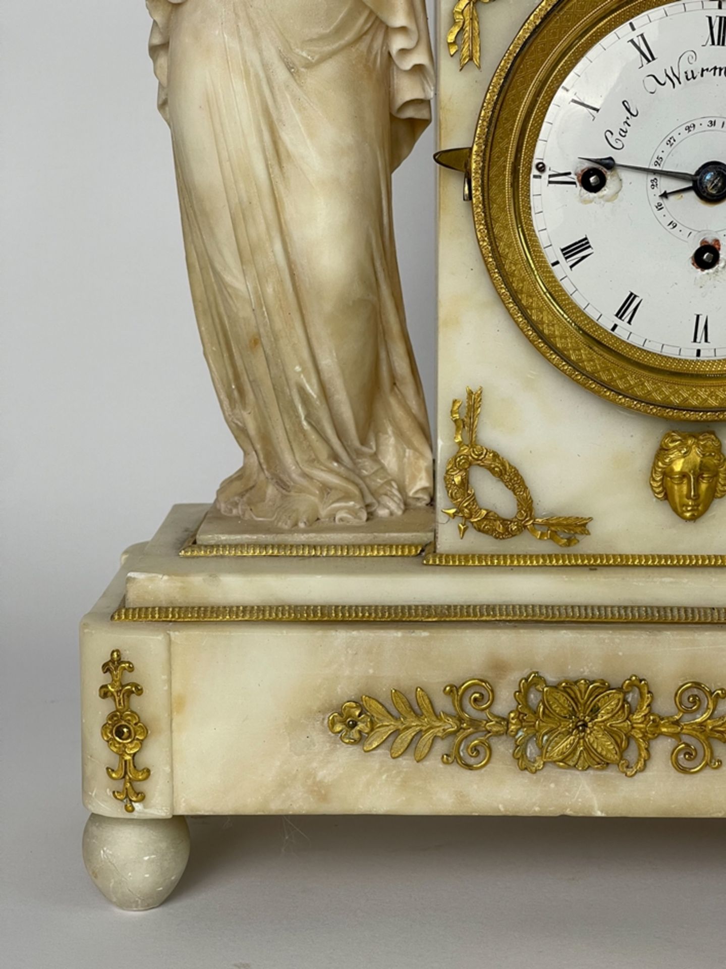 Traumhafte Wiener Empire Alabaster Uhr - Image 4 of 9