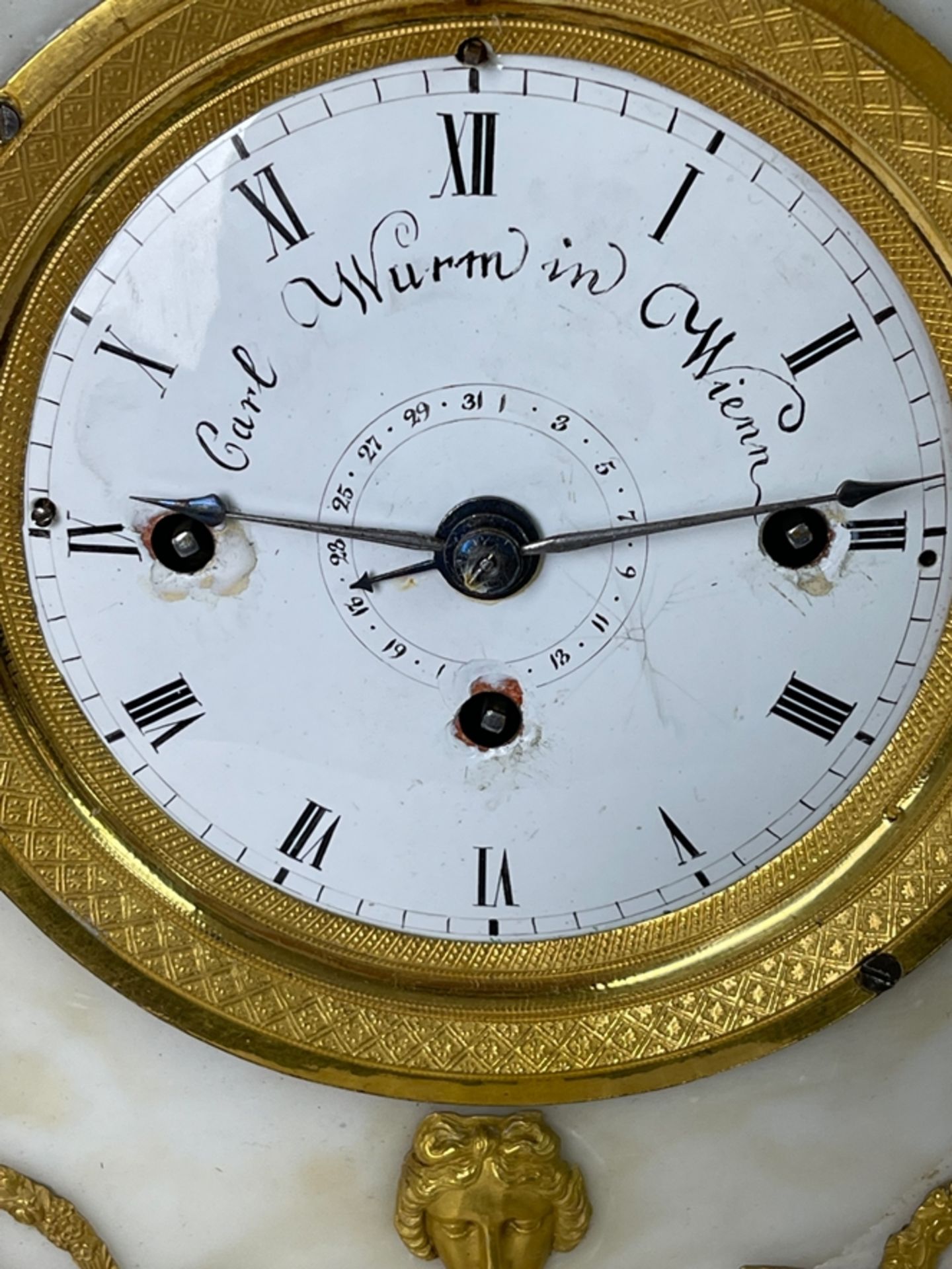 Traumhafte Wiener Empire Alabaster Uhr - Image 5 of 9