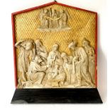 Renaissance Relief Heilige Familie mit den Heilig drei König