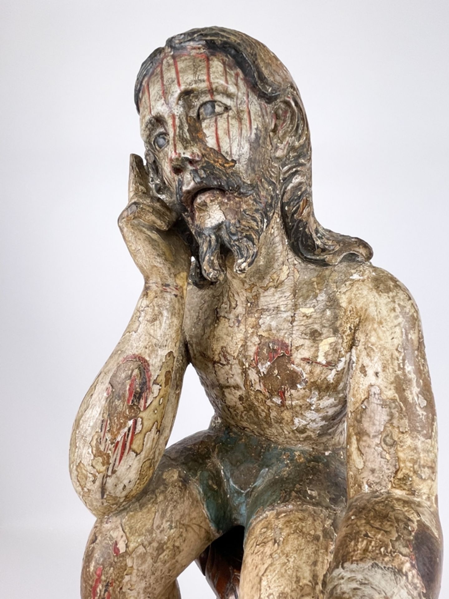 Gotische Skulptur "Rastender Jesus" - Bild 23 aus 25