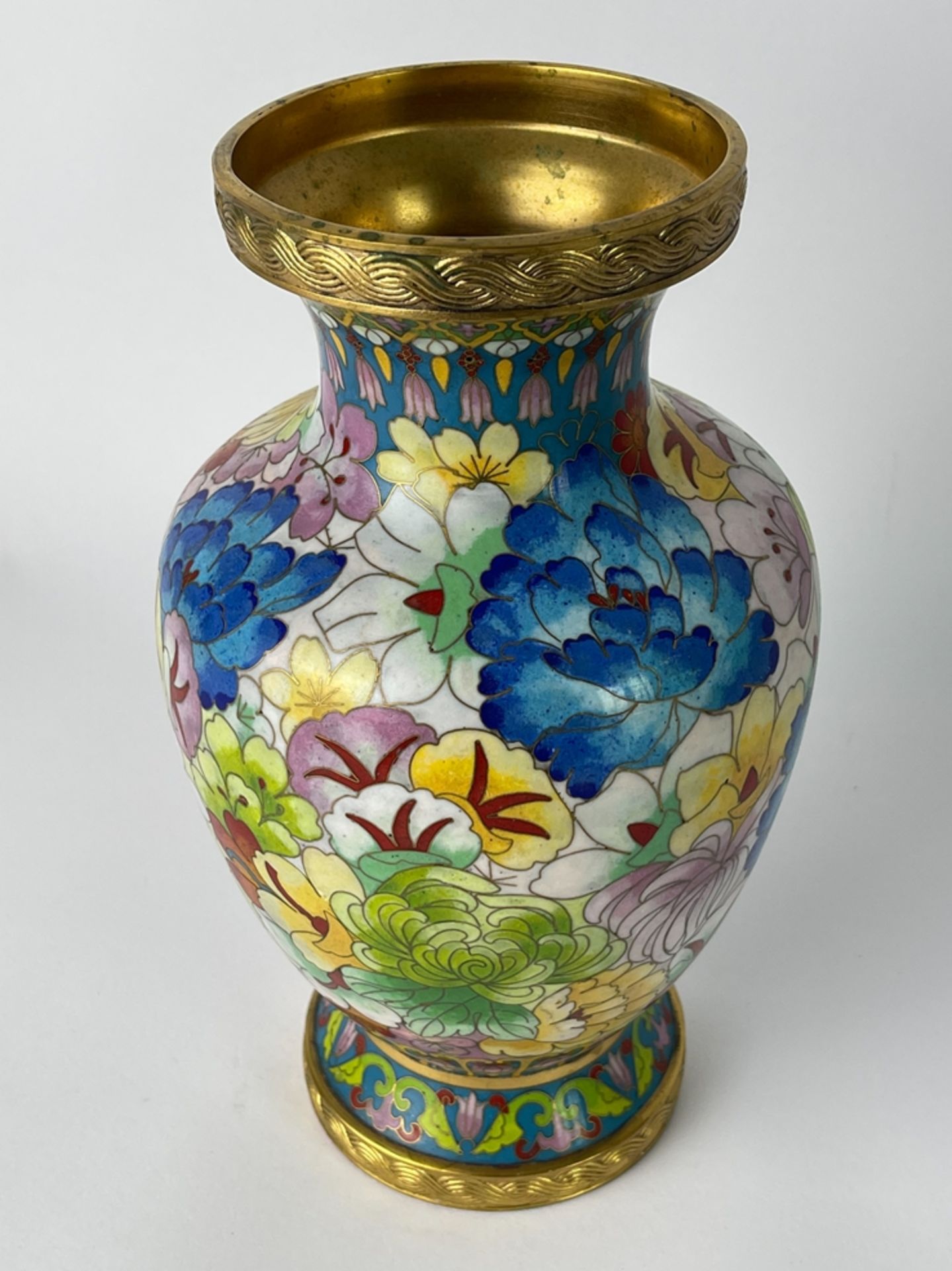 Traumhaft bunte Cloisonne Vase - Bild 6 aus 8