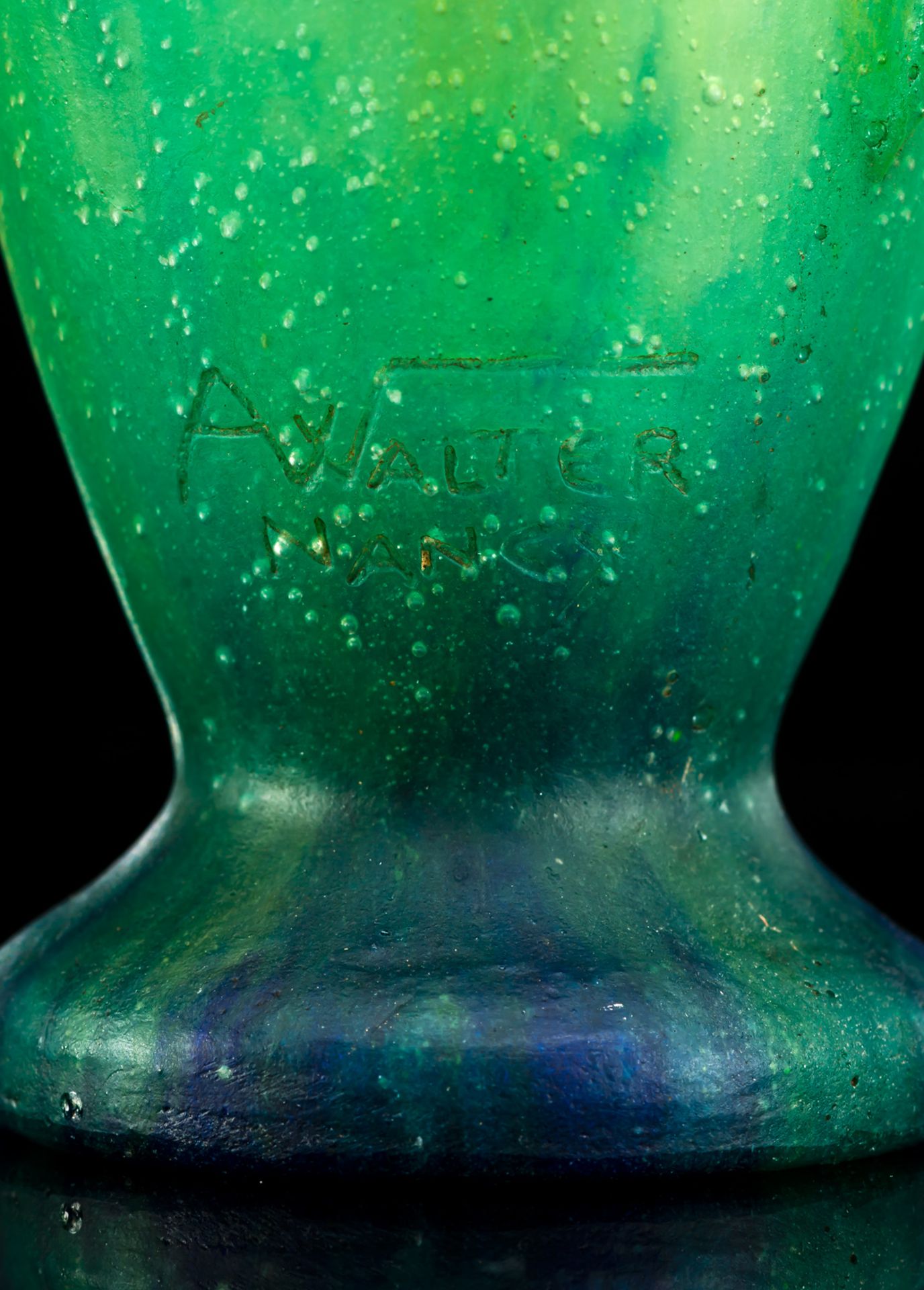 Pate-de-Verre Vase mit Pflaumendekor - Bild 3 aus 4