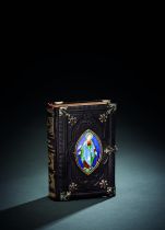 AN ENAMELLED SILVER MEDAILLON OF THE VIRGIN ON THE COMMUNION PAYER BOOK OF CHRISTINE HERMELING