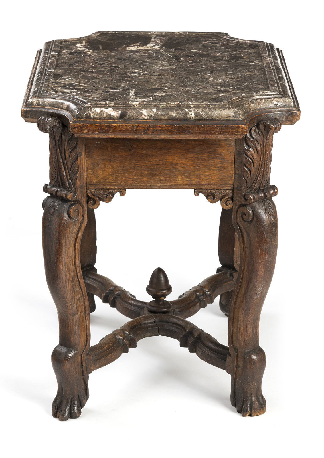 A LOUIS XV CARVED OAKWOOD OCCASIONAL TABLE - Image 6 of 7
