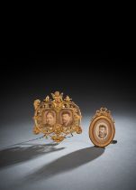 TWO BRASS FRAMES WITH PORTRAITS OF GABRIEL HERMELING AND HIS WIFE MARIA ANNA
