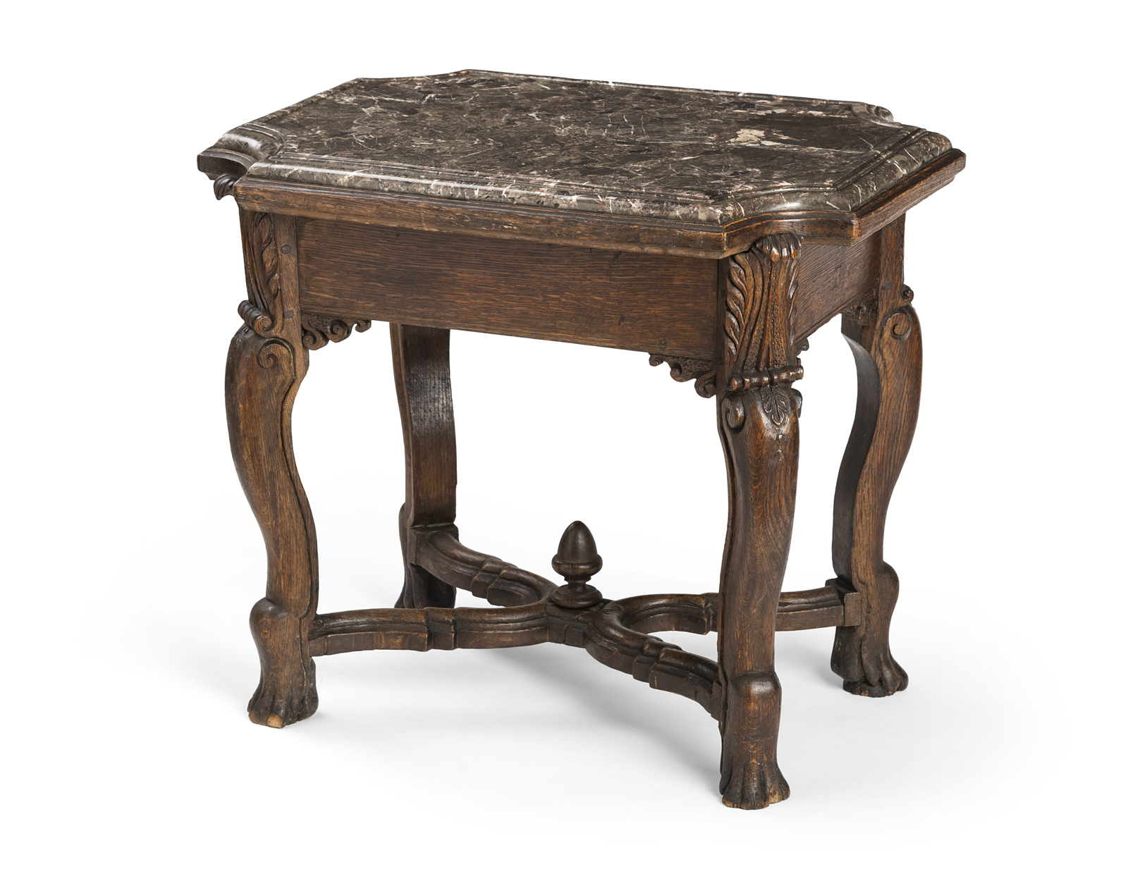A LOUIS XV CARVED OAKWOOD OCCASIONAL TABLE