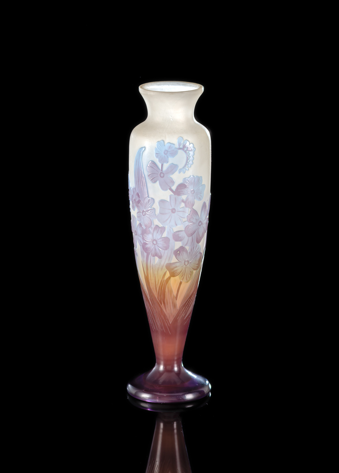 A GALLE FLORAL PATTERN CAMEO VASE