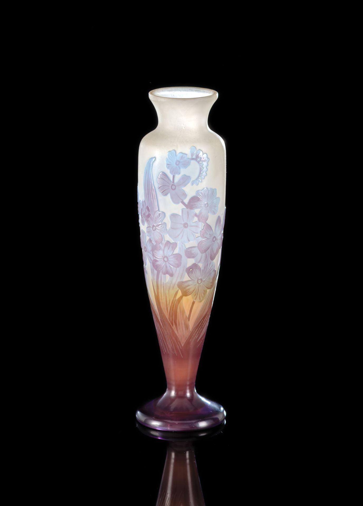 A GALLE FLORAL PATTERN CAMEO VASE