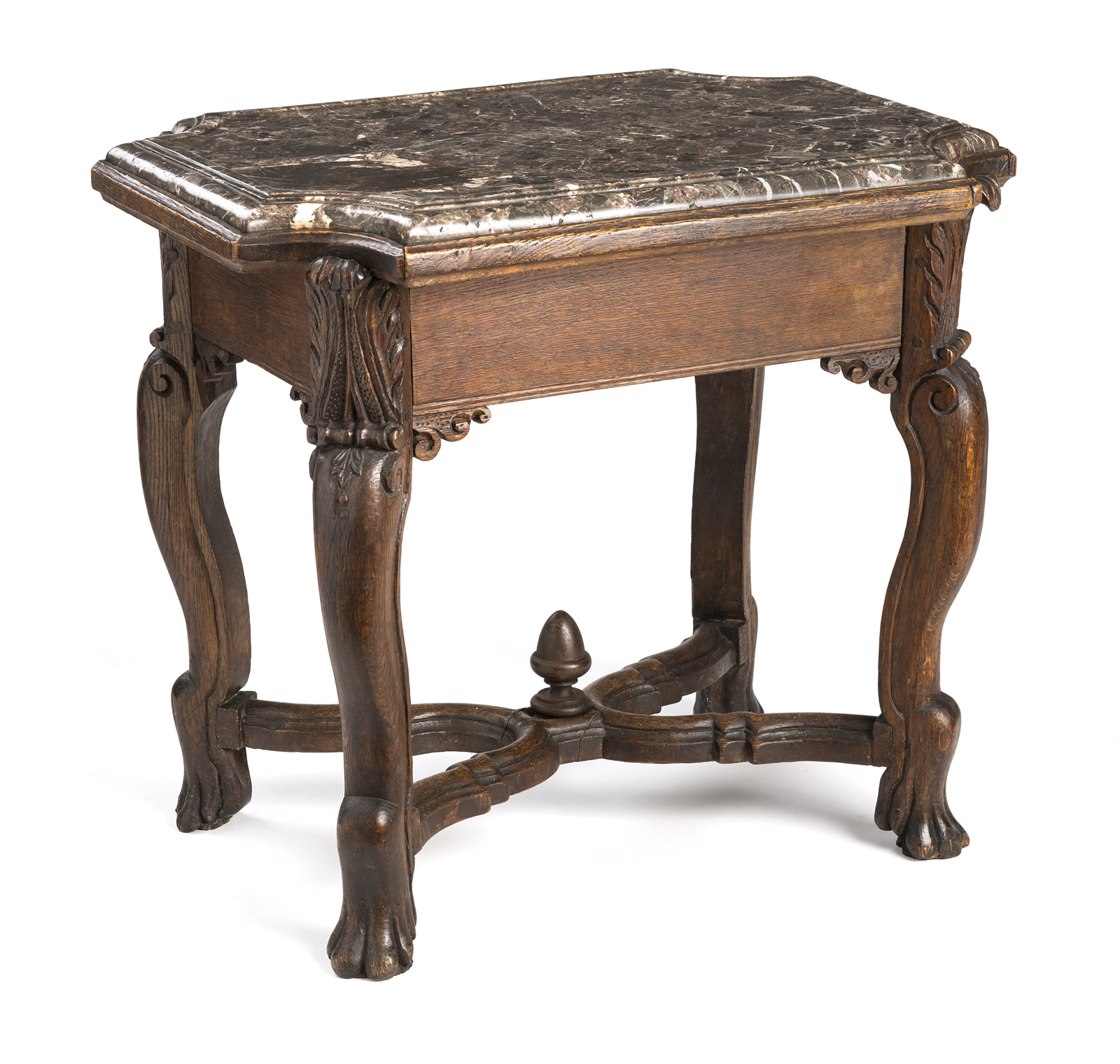 A LOUIS XV CARVED OAKWOOD OCCASIONAL TABLE - Image 2 of 7