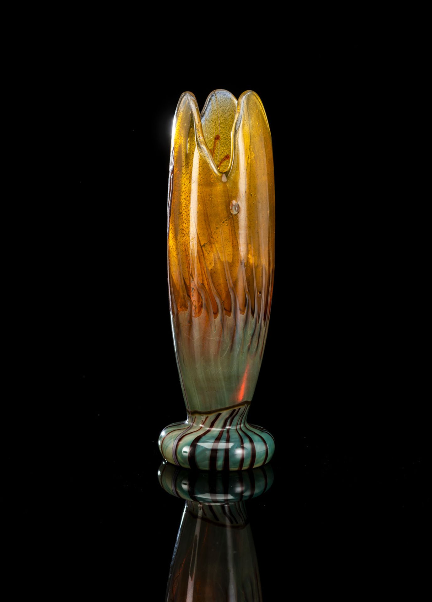 Schöne Marqueterie-sur-Verre "Crocus" Vase - Bild 2 aus 3