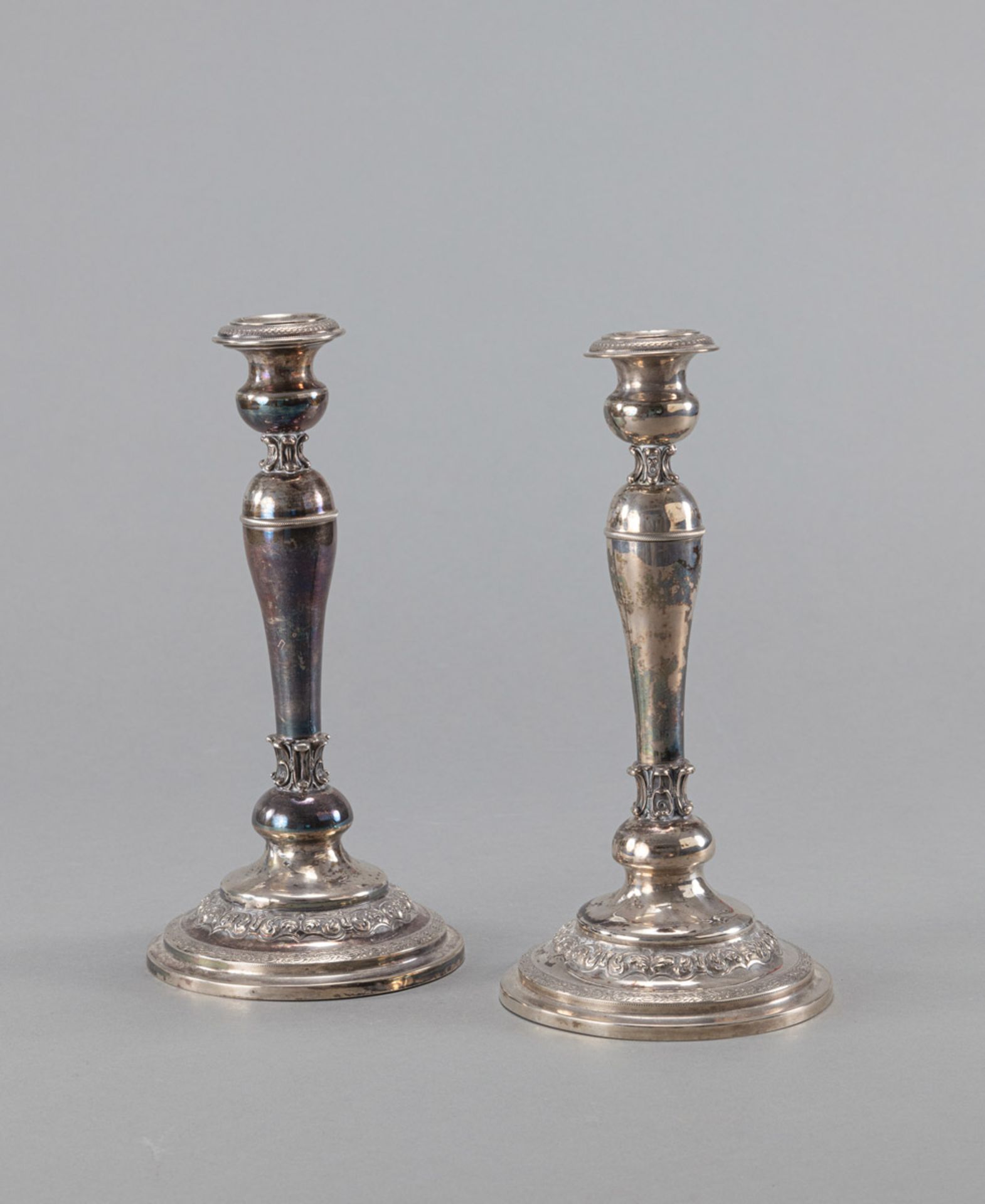 A PAIR OF AUSTRIAN SILVER CANDLESTICKS - Image 2 of 5