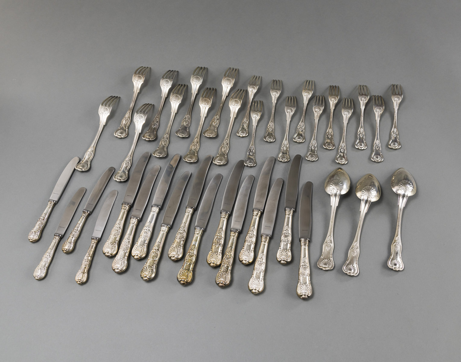 A GERMAN SILVER PARTIAL CUTLERY - Image 2 of 4