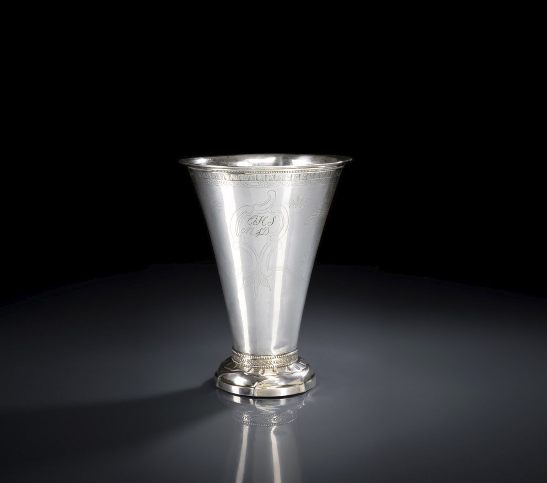 A LARGE SCANDINAVIAN SILVER BEAKER