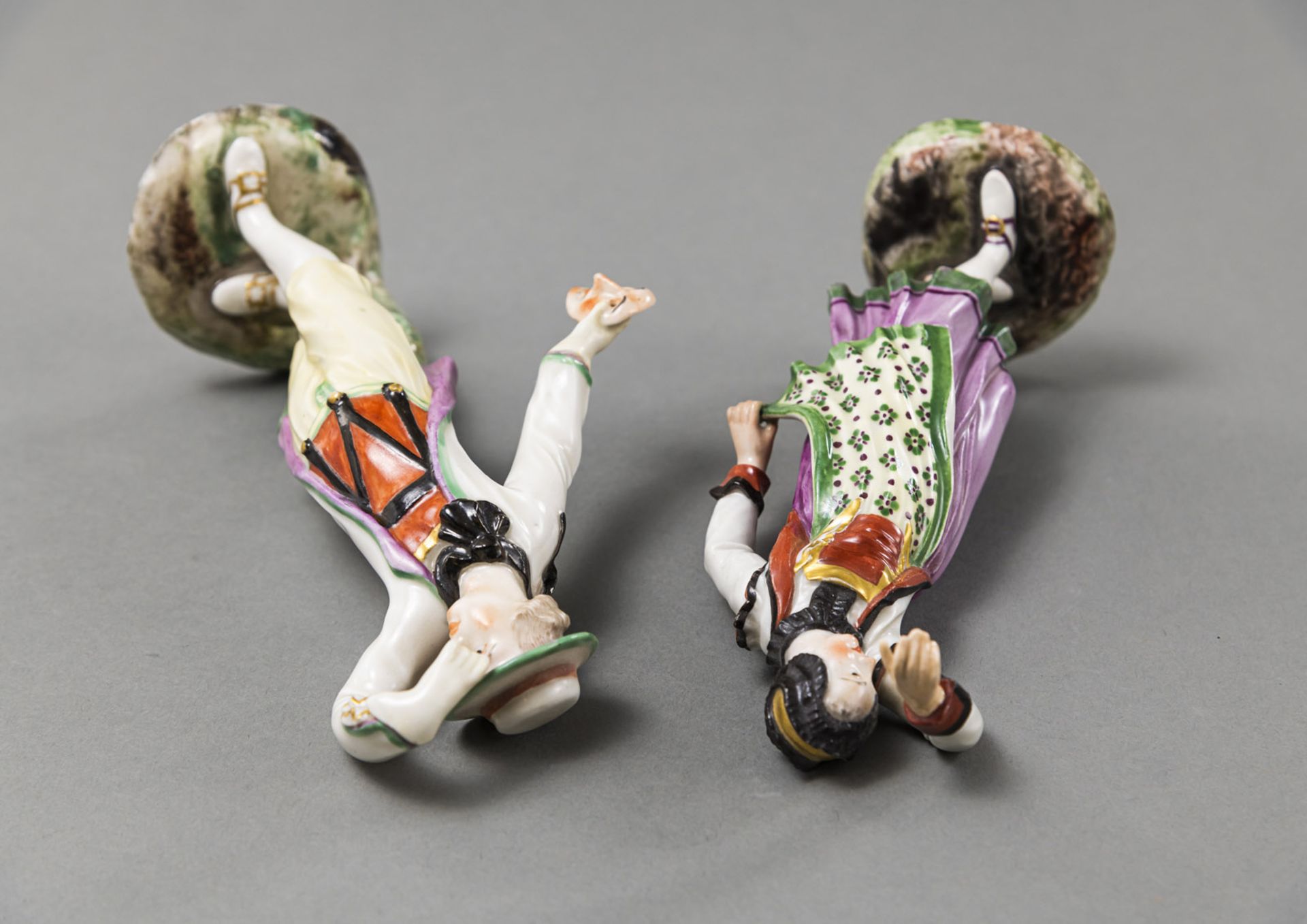 A LUDWIGSBURG PAIR OF PORCELAIN DANCERS - Image 4 of 5