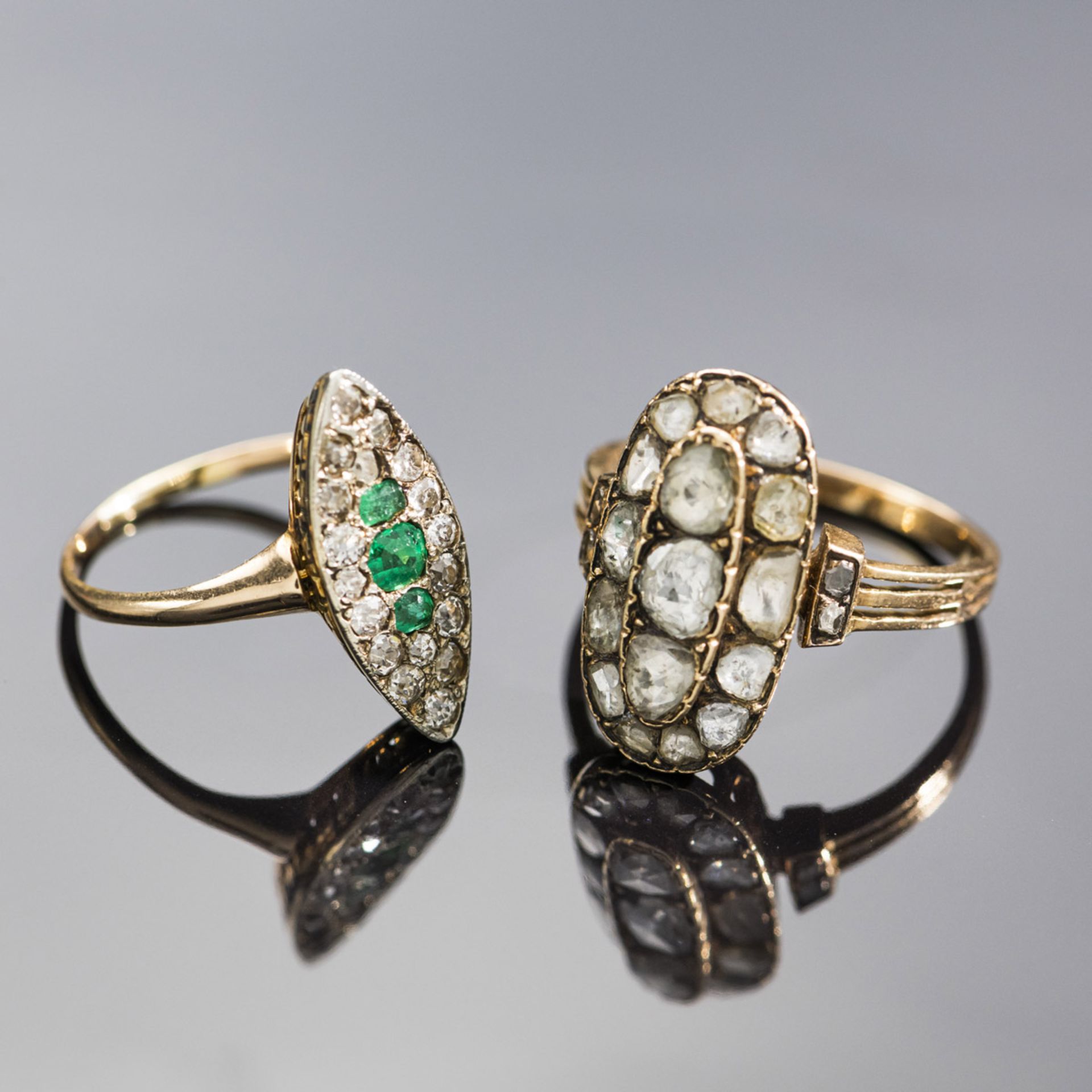 TWO MARQUISE SHAPED RINGS