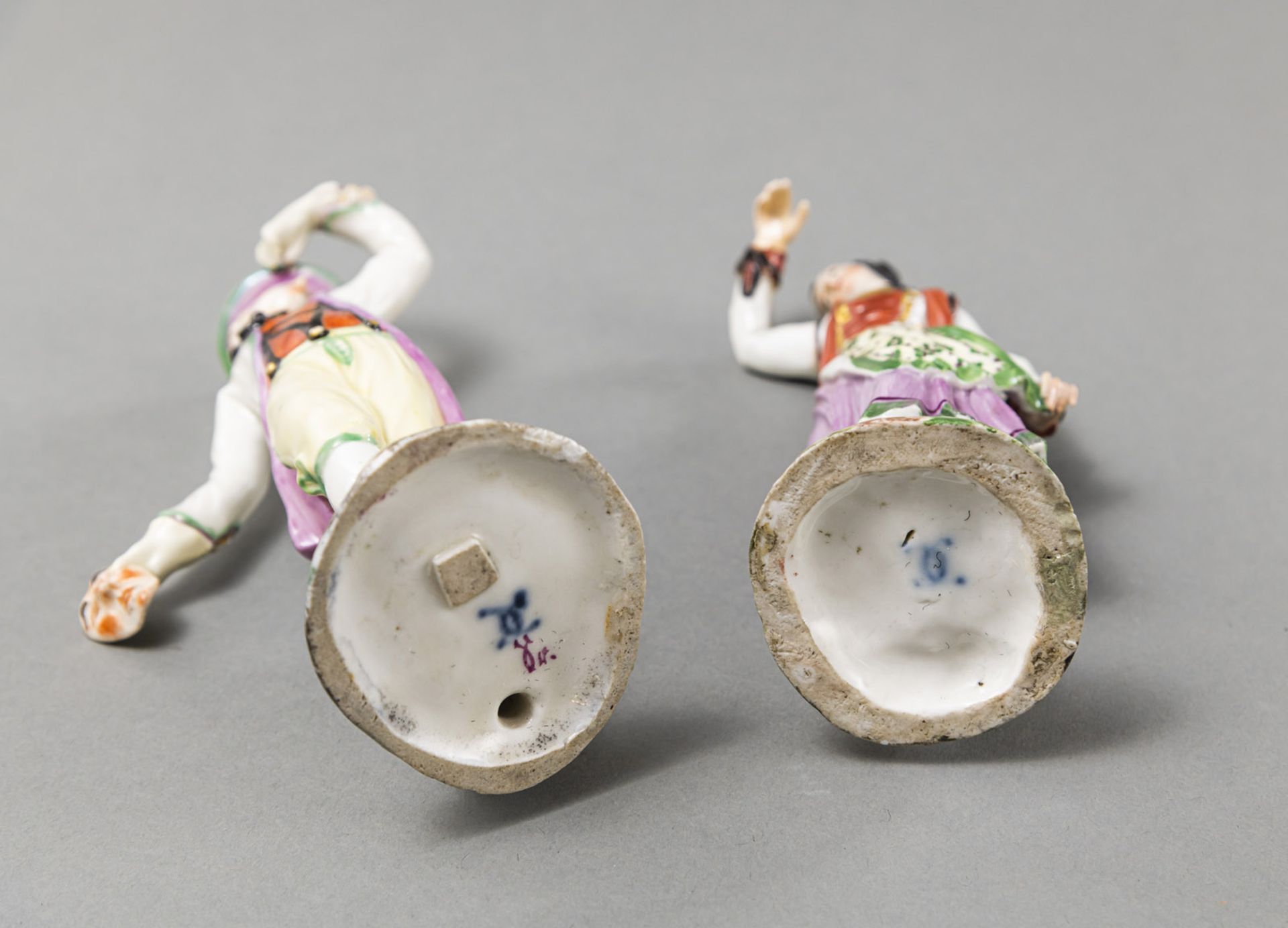 A LUDWIGSBURG PAIR OF PORCELAIN DANCERS - Image 5 of 5