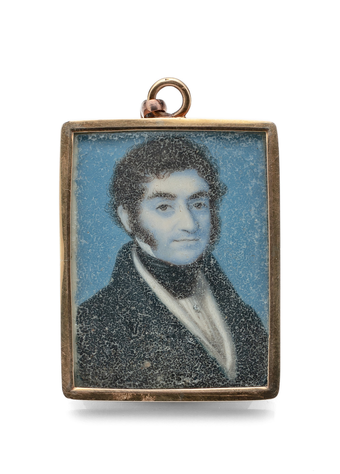 A PORTRAIT MINIATURE OF A GENTLEMAN IN A BLACK FROCK COAT