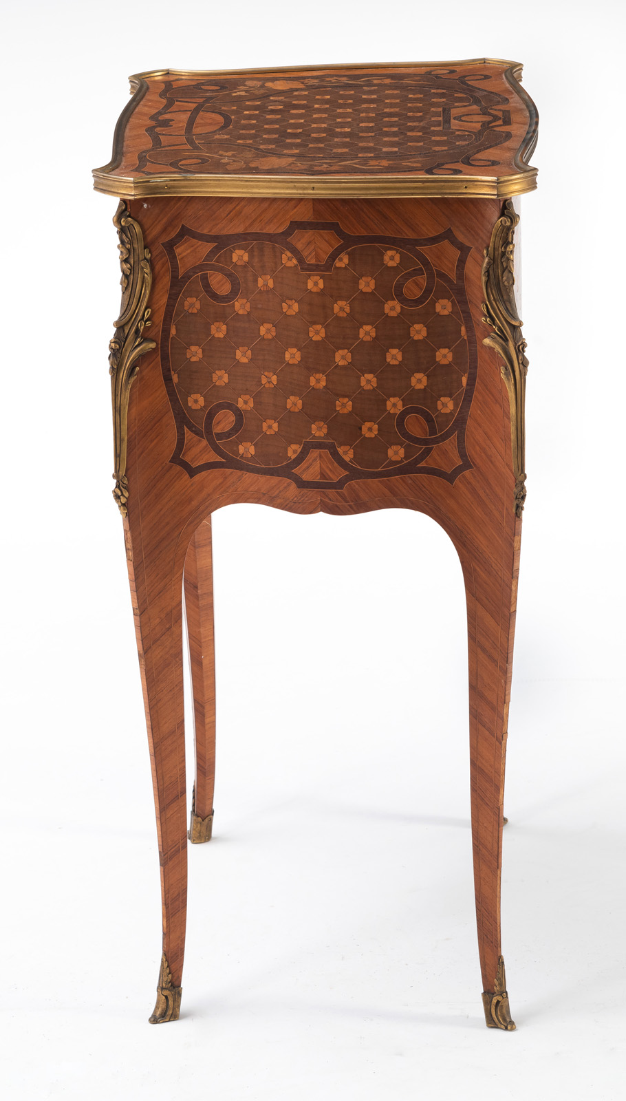 A LOUIS VI STYLE BRONZE MOUNTED PARTIAL EBONIZED KINGWOOD MARQUETRIED OCCASIONAL COMMODE - Image 4 of 7